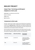 biology progject on The Ecology and Biological&NewLine;Adaptations of Arid Lands
