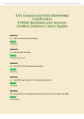 FAA Commercial Pilot Knowledge&NewLine;Certification&NewLine;PAPER Questions and Answers&NewLine;Verified Solutions Latest Update