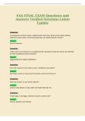 FAA FINAL EXAM Questions and&NewLine;Answers Verified Solutions Latest&NewLine;Update