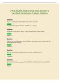 FAA EXAM Questions and Answers&NewLine;Verified Solutions Latest Update