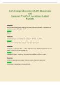 FAA Comprehensive EXAM Questions&NewLine;and&NewLine;Answers Verified Solutions Latest&NewLine;Update
