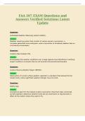 FAA 107 EXAM Questions and&NewLine;Answers Verified Solutions Latest&NewLine;Update
