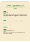 FAA 107 EXAM Questions and&NewLine;Answers Verified Solutions Latest&NewLine;Update