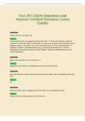FAA 107 EXAM Questions and&NewLine;Answers Verified Solutions Latest&NewLine;Update