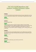FAC 023 EXAM Questions and&NewLine;Answers Verified Solutions Latest&NewLine;Update