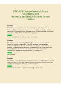 FAC 023 Comprehensive Exam&NewLine;Questions and&NewLine;Answers Verified Solutions Latest&NewLine;Update