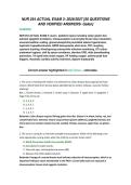 NUR 254 ACTUAL EXAM 3&colon; 2026&sol;2027 &lbrack;50 QUESTIONS  AND VERIFIED ANSWERS- Galen&rsqb; 
