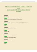 FAC 023 Certification Exam Questions&NewLine;and&NewLine;Answers Verified Solutions Latest&NewLine;Update