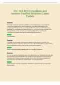 FAC 023 TEST Questions and&NewLine;Answers Verified Solutions Latest&NewLine;Update
