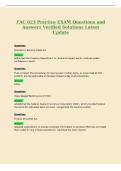 FAC 023 Practice EXAM Questions and&NewLine;Answers Verified Solutions Latest&NewLine;Update