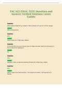 FAC 023 FINAL TEST Questions and&NewLine;Answers Verified Solutions Latest&NewLine;Update