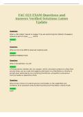FAC 023 EXAM Questions and&NewLine;Answers Verified Solutions Latest&NewLine;Update