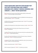 TEXAS MANICURIST WRITTEN STATE BOARD TEST 2025 WITH 300 QUESTIONS AND CORRECT ANSWERS&lpar;100&percnt; CORRECT VERIFIED ANSWERS&rpar; NEW VERSION>>>MOST TESTED QUESTIONS
