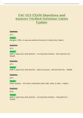 FAC 023 EXAM Questions and&NewLine;Answers Verified Solutions Latest&NewLine;Update