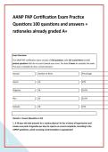 AANP FNP Certification Exam Practice &NewLine;Questions 100 questions and answers &plus; &NewLine;rationales already graded A&plus;