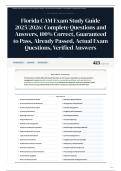 Florida CAM Exam Study Guide 2025 2026 Complete Questions and Answers&comma; 100&percnt; &vert; Correct&comma; Guaranteed to Pass&comma; Already Passed&comma; Actual Exam Questions&comma; Verified Answers
