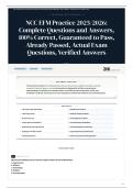 NCC EFM Practice 2026&sol;2027 Complete Questions and Answers&comma; 100&percnt; &vert; Correct&comma; Guaranteed to Pass&comma; Already Passed&comma; Actual Exam Questions&comma; Verified Answers