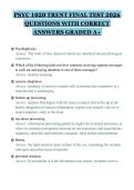 PSYC 1020 TRENT FINAL TEST 2026 QUESTIONS WITH CORRECT ANSWERS GRADED A&plus;