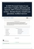 ACTION Personal Trainer Exam 2025 2026 Complete Questions and Answers&comma; 100&percnt; &vert; Correct&comma; Guaranteed to Pass&comma; Already Passed&comma; Actual Exam Questions&comma; Verified Answers