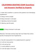 California Boating Exam &lpar;Latest 2026 &sol; 2027 Update&rpar; Complete Questions and Guide Answers&comma; 100&percnt; Verified Graded A&plus;