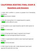 California Boating Final Exam B &lpar;Latest 2026 &sol; 2027 Update&rpar; Complete Questions and Guide Answers&comma; 100&percnt; Verified Graded A&plus;