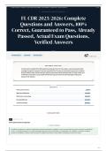 FL CDR 2025 2026 Complete Questions and Answers&comma; 100&percnt; &vert; Correct&comma; Guaranteed to Pass&comma; Already Passed&comma; Actual Exam Questions&comma; Verified Answers