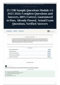 FL CDR Sample Questions Module 1-8 2025 2026 Complete Questions and Answers&comma; 100&percnt; &vert; Correct&comma; Guaranteed to Pass&comma; Already Passed&comma; Actual Exam Questions&comma; Verified Answers