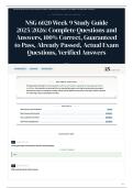 NSG 6020 Week 9 Study Guide 2025 2026 Complete Questions and Answers&comma; 100&percnt; &vert; Correct&comma; Guaranteed to Pass&comma; Already Passed&comma; Actual Exam Questions&comma; Verified Answers