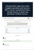NSG6020 Week 1 Quiz 2025 2026 Complete Questions and Answers&comma; 100&percnt; &vert; Correct&comma; Guaranteed to Pass&comma; Already Passed&comma; Actual Exam Questions&comma; Verified Answers