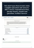 NSG 6020 Neuro Week 10 2025 2026 Complete Questions and Answers&comma; 100&percnt; &vert; Correct&comma; Guaranteed to Pass&comma; Already Passed&comma; Actual Exam Questions&comma; Verified Answers