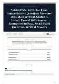 NSG6020 NSG 6020 Final Exam Comprehensive Questions Answered 2025 2026 Verified&comma; Graded A&comma; Already Passed&comma; 100&percnt; &vert; Correct&comma; Guaranteed to Pass&comma; Actual Exam Questions&comma; Verified Answers