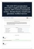 NSG 6020 3P Exam Questions 2025 2026 Complete Questions and Answers&comma; 100&percnt; &vert; Correct&comma; Guaranteed to Pass&comma; Already Passed&comma; Actual Exam Questions&comma; Verified Answers
