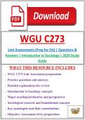 WGU C273 Unit Assessments &lpar;Prep for OA&rpar; &vert; Questions & Answers &vert; Introduction to Sociology &vert; 2026 Study Guide