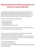 PMI Study Hall Questions &lpar;PMP&rpar; Exam Questions and Correct Answers 2026&sol;2027 &ndash; Project Management Professional Exam Study Guide