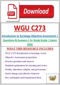 WGU C273 Introduction to Sociology Objective Assessment &vert; Questions & Answers &vert; A&plus; Study Guide &vert; Latest 2026