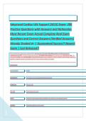  &NewLine;Advanced Cardiac Life Support &lpar;ACLS&rpar; Exam&colon; 200 &NewLine;Practice Questions with Answers and Rationales &NewLine;Most Recent Exam Actual Complete Real Exam &NewLine;Questions and Correct Answers &lpar;Verified Answers&rpar; &NewLine;Already Graded A&plus; &vert; Guaranteed Success&excl;&excl; Newest &NewLine;Exam &vert; J