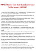 PMP Certification Exam Study Guide Questions and Verified Answers 2026&sol;2027 &ndash; Project Management Professional Exam Study Guide