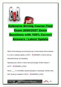 Defensive Driving Final Exam 2026&sol;2027 &vert; 90&plus; Questions & Answers &vert; Road Safety&comma; Traffic Laws&comma; Distracted Driving&comma; BAC & Crash Prevention