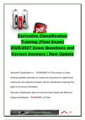 Derivative Classification Training Final Exam 2026&sol;2027 &vert; 17 Questions & Answers &vert; SCG&comma; Classification by Compilation&comma; EO 13526 & NISPOM