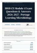 BIOD 171 Module 1 Exam Questions & Answers 2026-2027 Portage Learning Microbiology