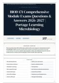 BIOD 171 Comprehensive Module Exams Questions & Answers 2026-2027 Portage Learning Microbiology