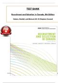 TEST BANK for Recruitment and Selection in Canada&comma; 8th Edition by Victor Catano&comma; Rick D&period; Hackett&comma; Willi H&period; Wiesner&comma; Nicolas Roulin&comma; and Monica Belcourt&NewLine;