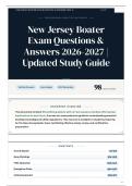 New Jersey Boater Exam Questions & Answers 2026&sol;2027 Updated Study Guide