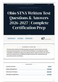 Ohio STNA Written Test Questions & Answers 2026-2027 Complete Certification Prep