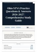Ohio STNA Practice Questions & Answers 2026-2027 Comprehensive Study Guide