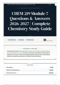 CHEM 219 Module 7 Questions & Answers 2026-2027 Complete Chemistry Study Guide