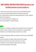 2027 Red Cross Instructor Exam &lpar;Latest 2026 &sol; 2027 Update&rpar; Questions and Verified Answers &vert; 100&percnt; Correct &vert; Grade A&plus;&period;