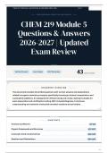 CHEM 219 Module 5 Questions & Answers 2026-2027 Updated Exam Review