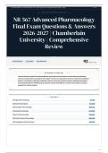 NR 567 Advanced Pharmacology Final Exam Questions & Answers 2026-2027 Chamberlain University Comprehensive Review