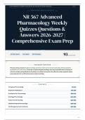 NR 567 Advanced Pharmacology Weekly Quizzes Questions & Answers 2026-2027 Comprehensive Exam Prep
